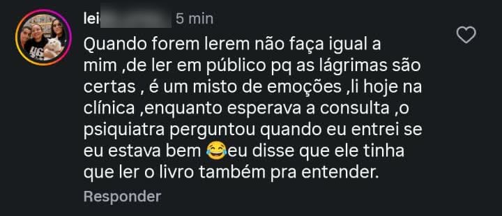 leide_artes_: não faça igual a mim, de ler em
      público, porque as lágrimas são certas.